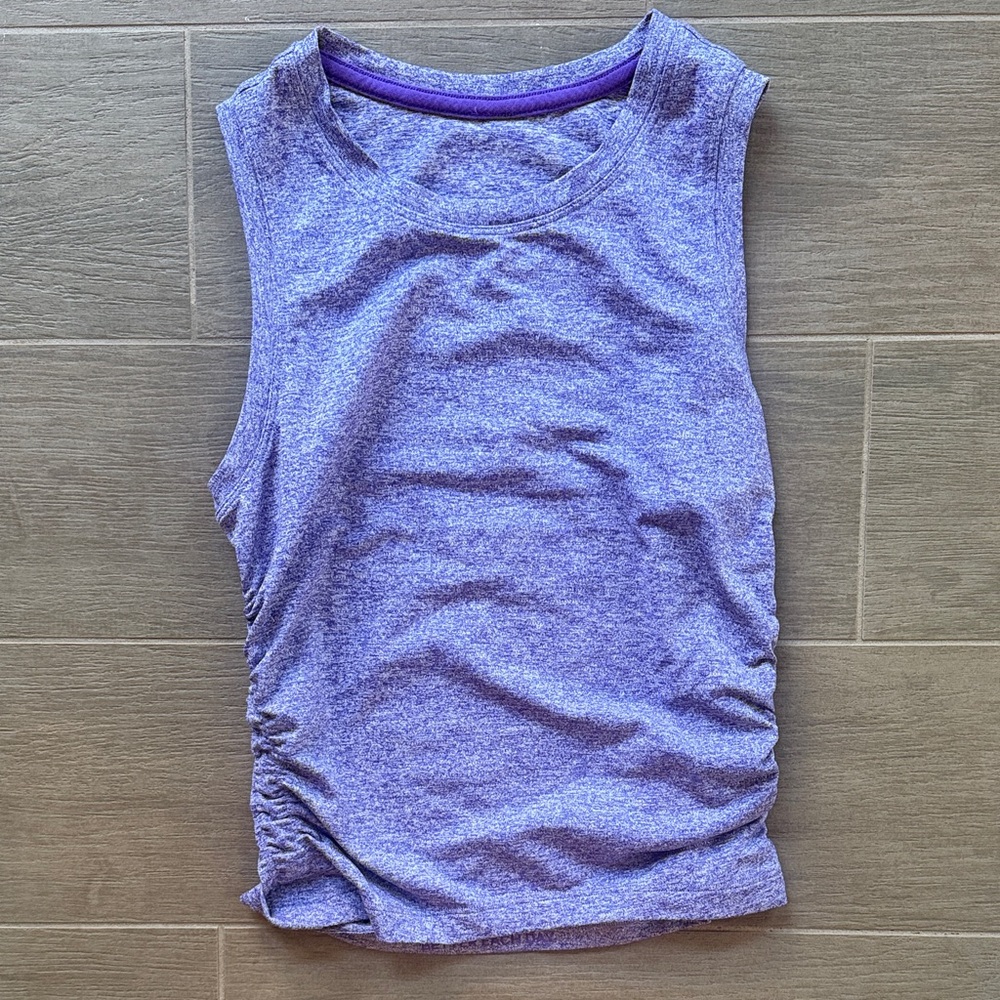 Lululemon License to Train Tight Fit Tank Top- heathered petrol purple- size 6
